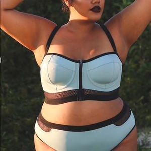 Aqua blue bikini top (plus size)
